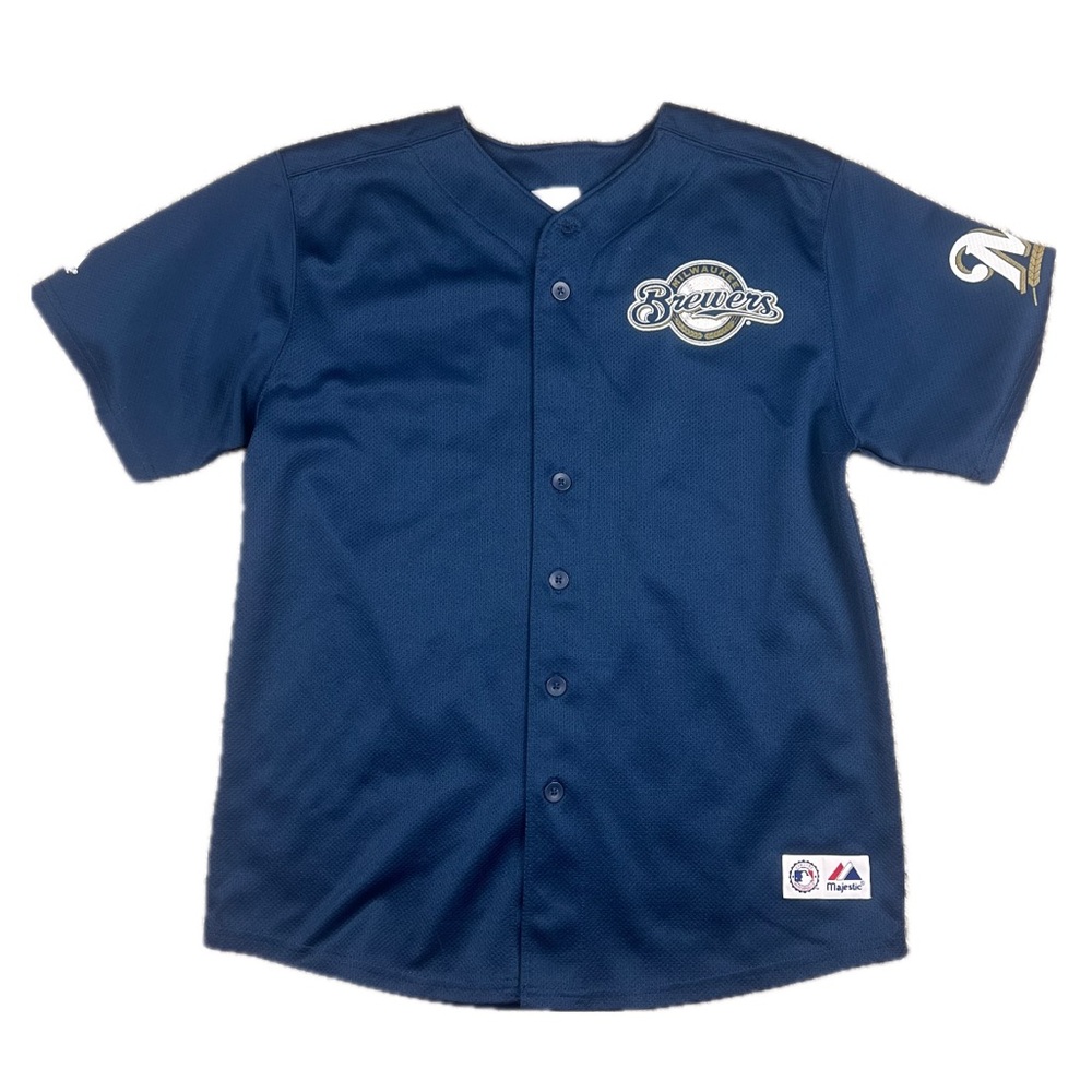 Navy Brewers Baseball Jersey